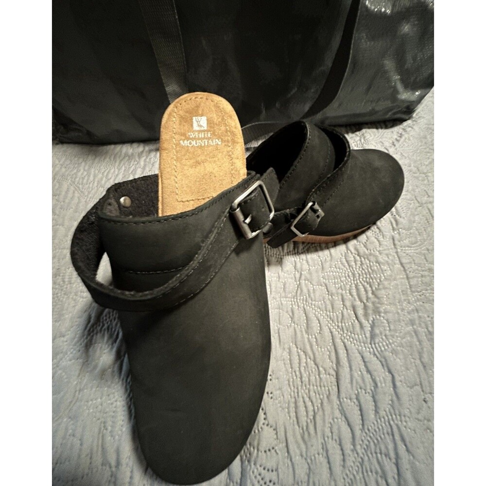 WHITE MOUNTAIN BEING CLOG W32527-967 black/nubuck genuine leather size:10